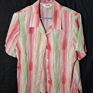Alia Vibrant Striped Button Down Shirt